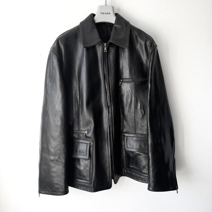 Prada 1990’s Dark Brown Horse Leather Jacket