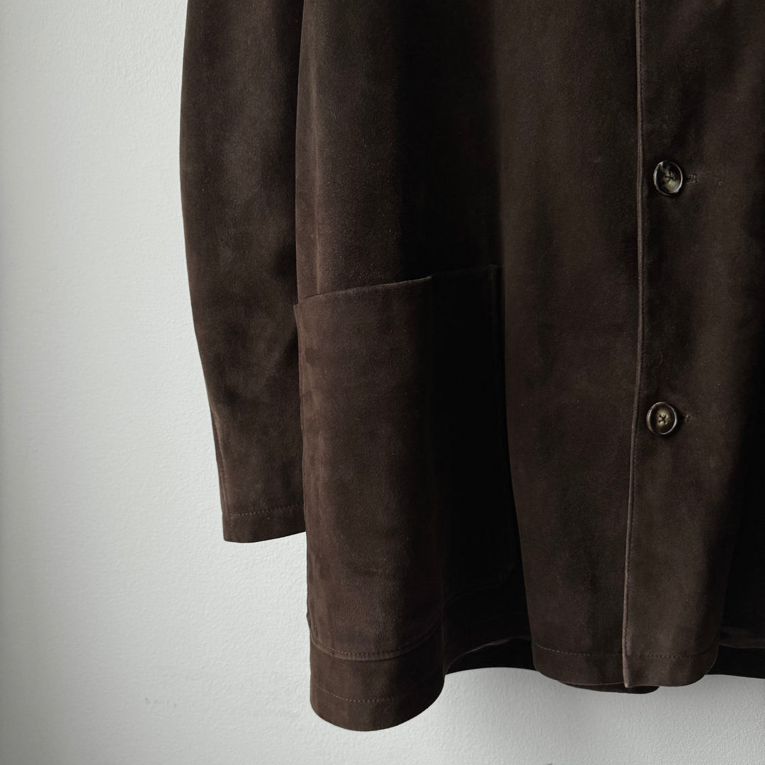 Hermes 2000's Brown Suede Deer Leather Short Coat