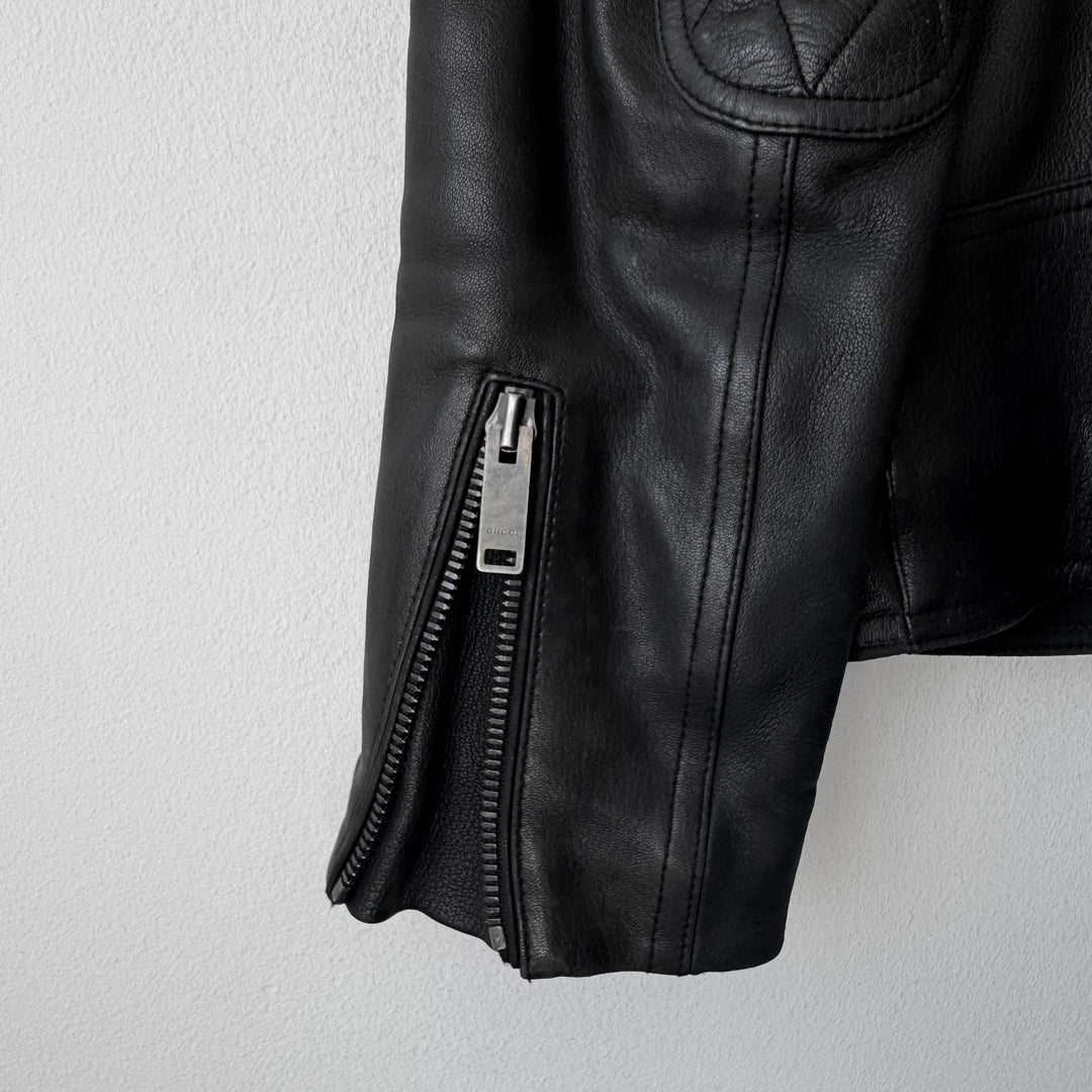 Gucci FW2006 Black Lamb Leather Biker Moto Jacket