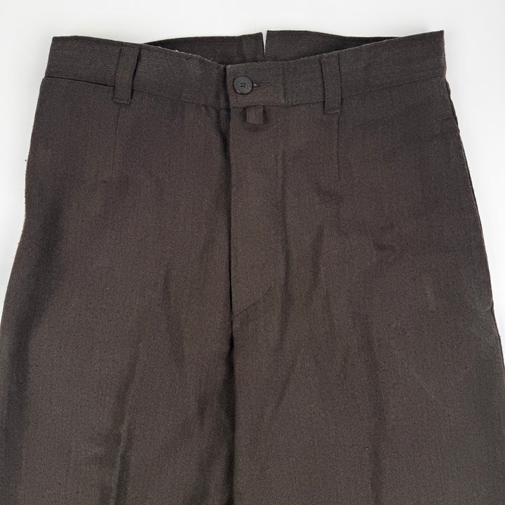 Dries Van Noten 2000’s Brown Wide Leg Work Pants
