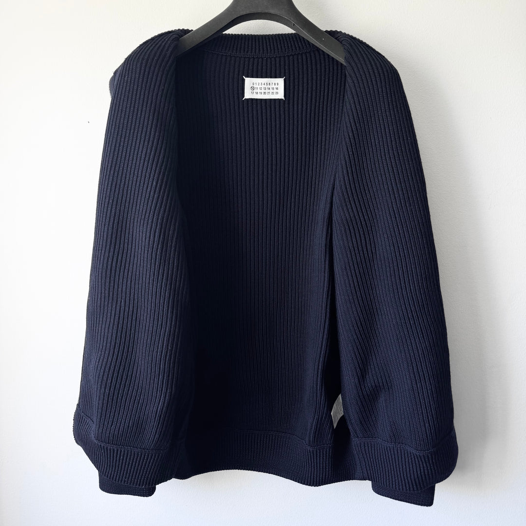 AW2011 Maison Martin Margiela Navy Wool Zip-Up Drivers/Truckers Knit