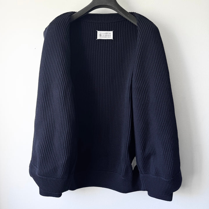 AW2011 Maison Martin Margiela Navy Wool Zip-Up Drivers/Truckers Knit