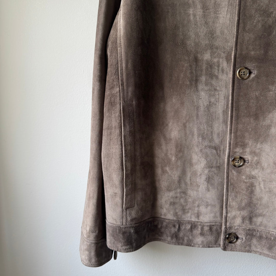 Prada FW1999 Brown Suede/Nubuck Leather Boxy Blouson Jacket