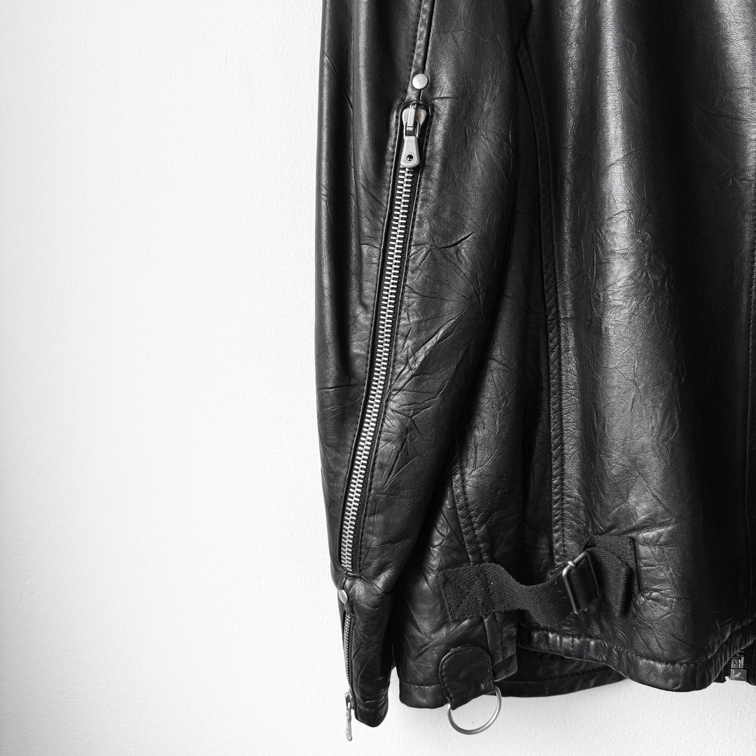 Dolce & Gabbana SS2004 Black Multi-Zip Runway Sheep Leather Jacket
