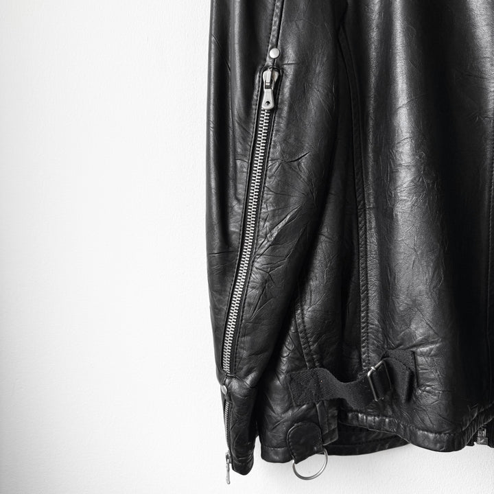 Dolce & Gabbana SS2004 Black Multi-Zip Runway Sheep Leather Jacket
