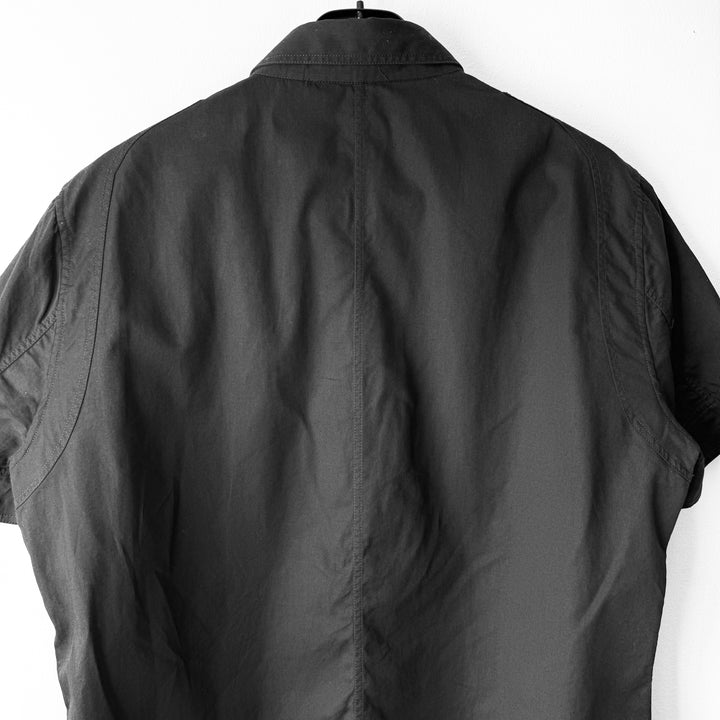 Gucci 2000’s Black Cotton Military Short Sleeve Button-Up Shirt