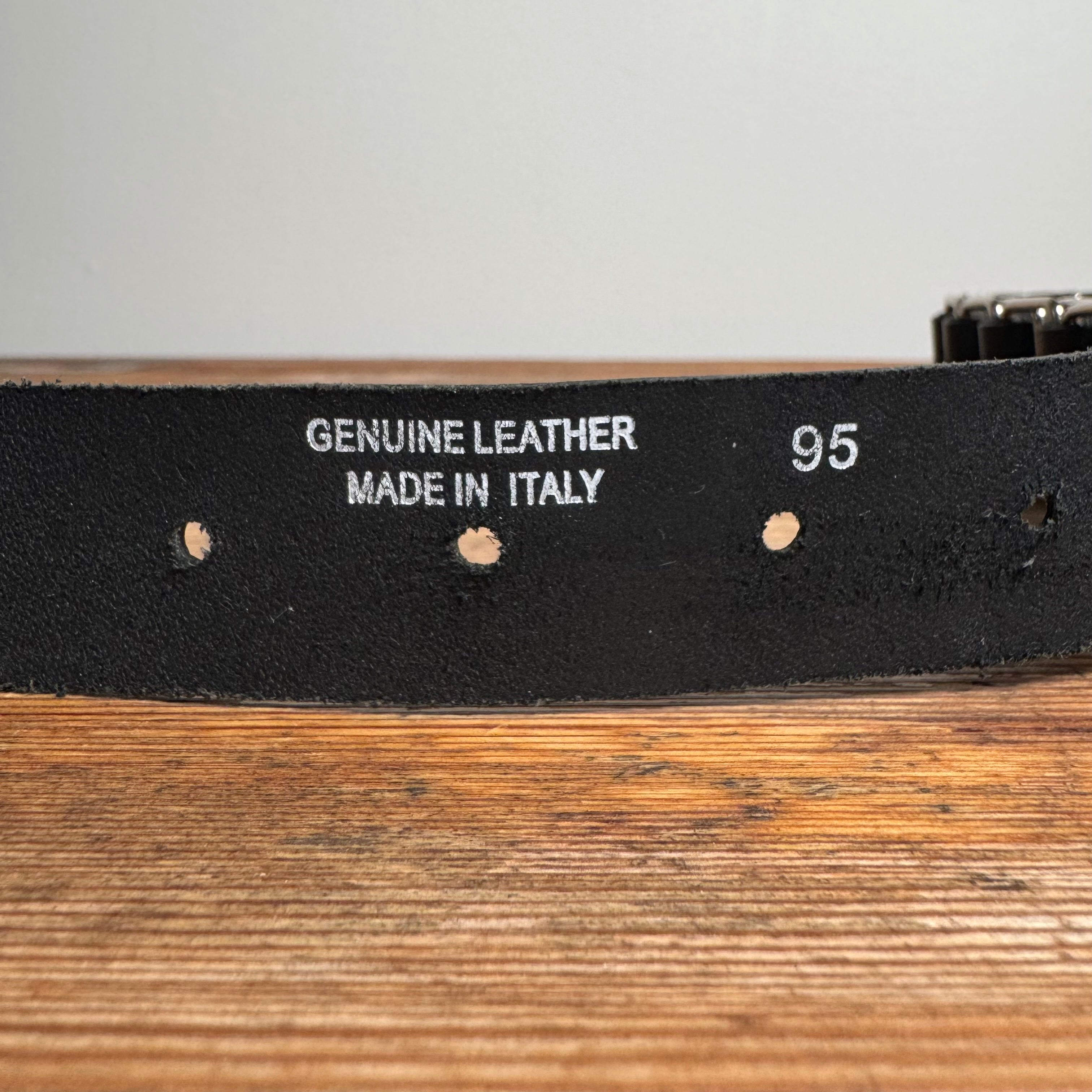 1998 Helmut Lang Metal Chain Leather Roller Belt