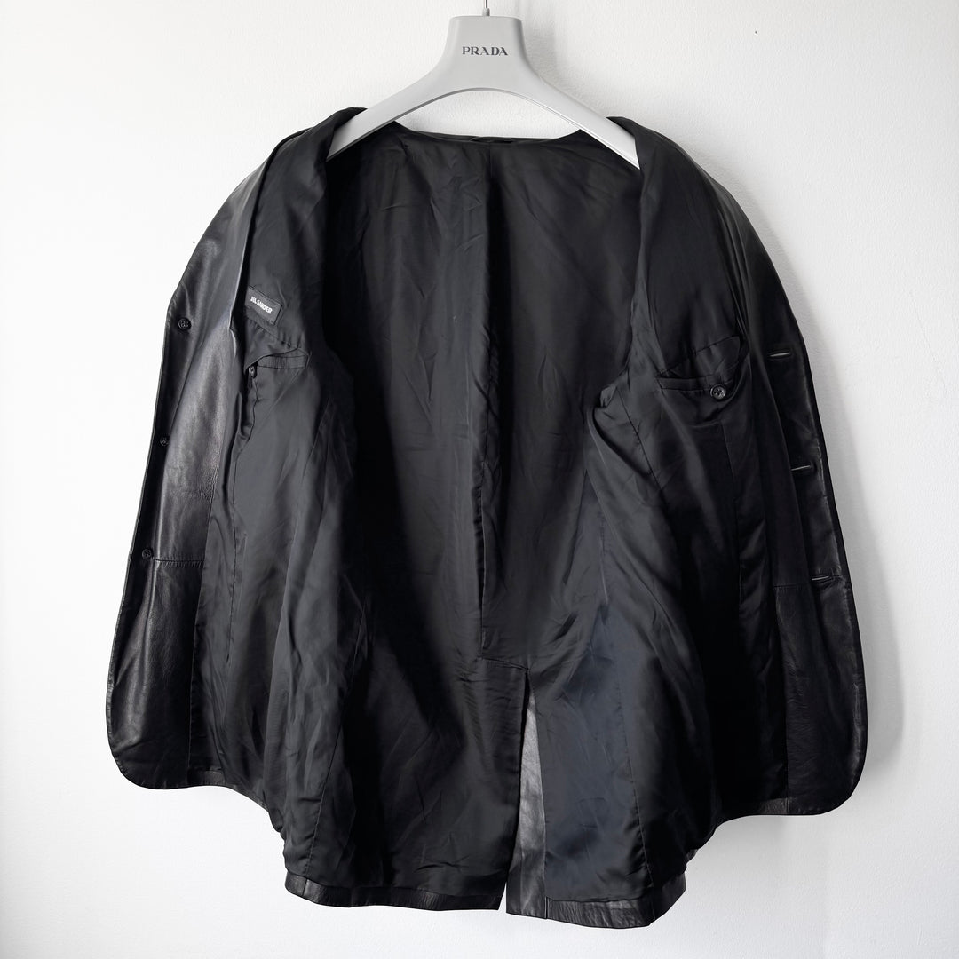 Jil Sander 2000’s Black Lamb Leather Blazer Jacket