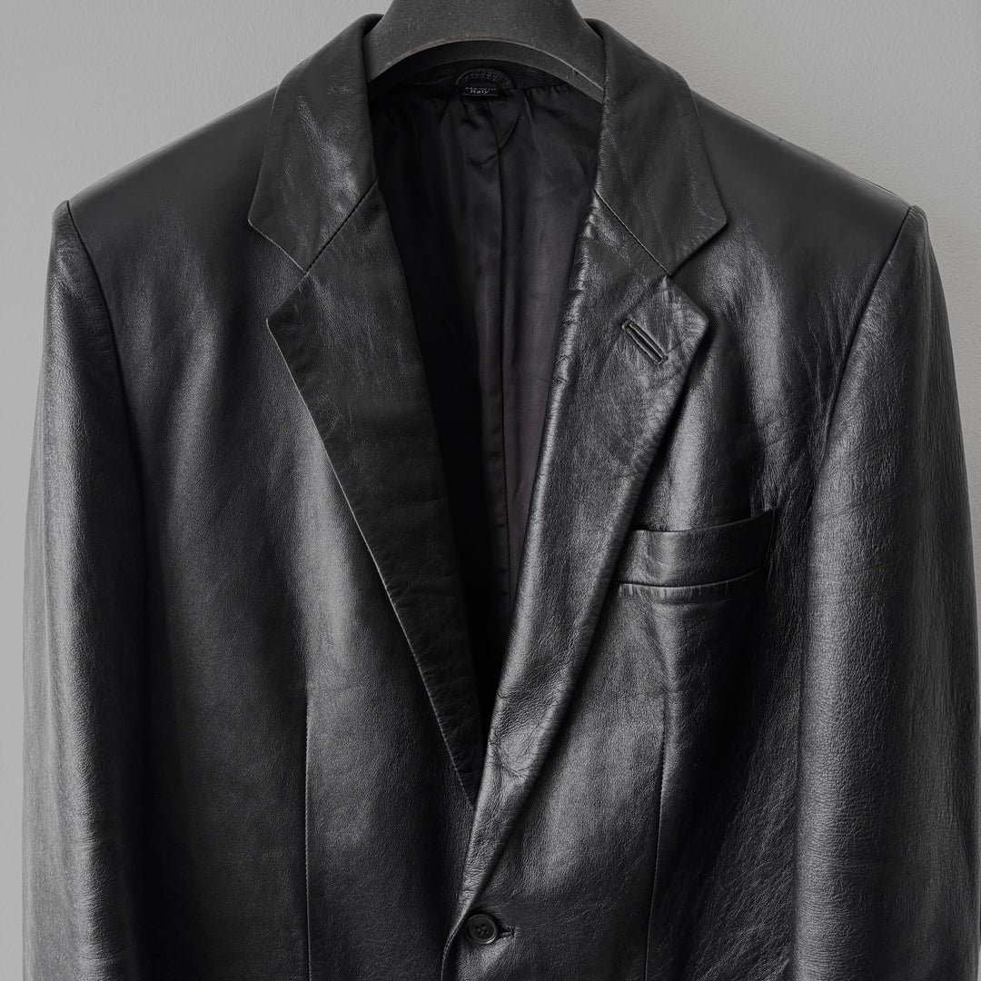 Helmut Lang 1990’s Black Lamb Leather Blazer Jacket