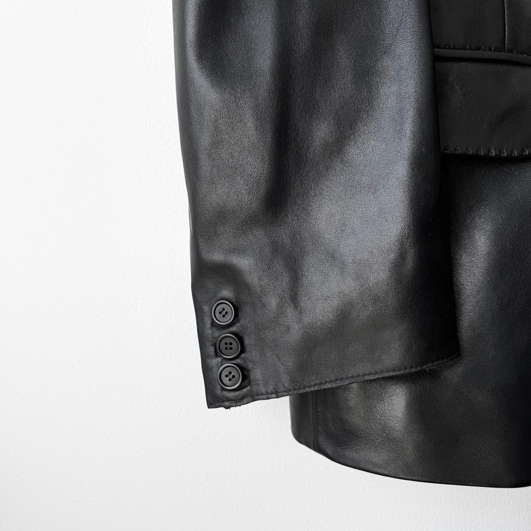 Yves Saint Laurent Rive Gauche By Tom Ford FW2001 Black Leather Blazer Jacket