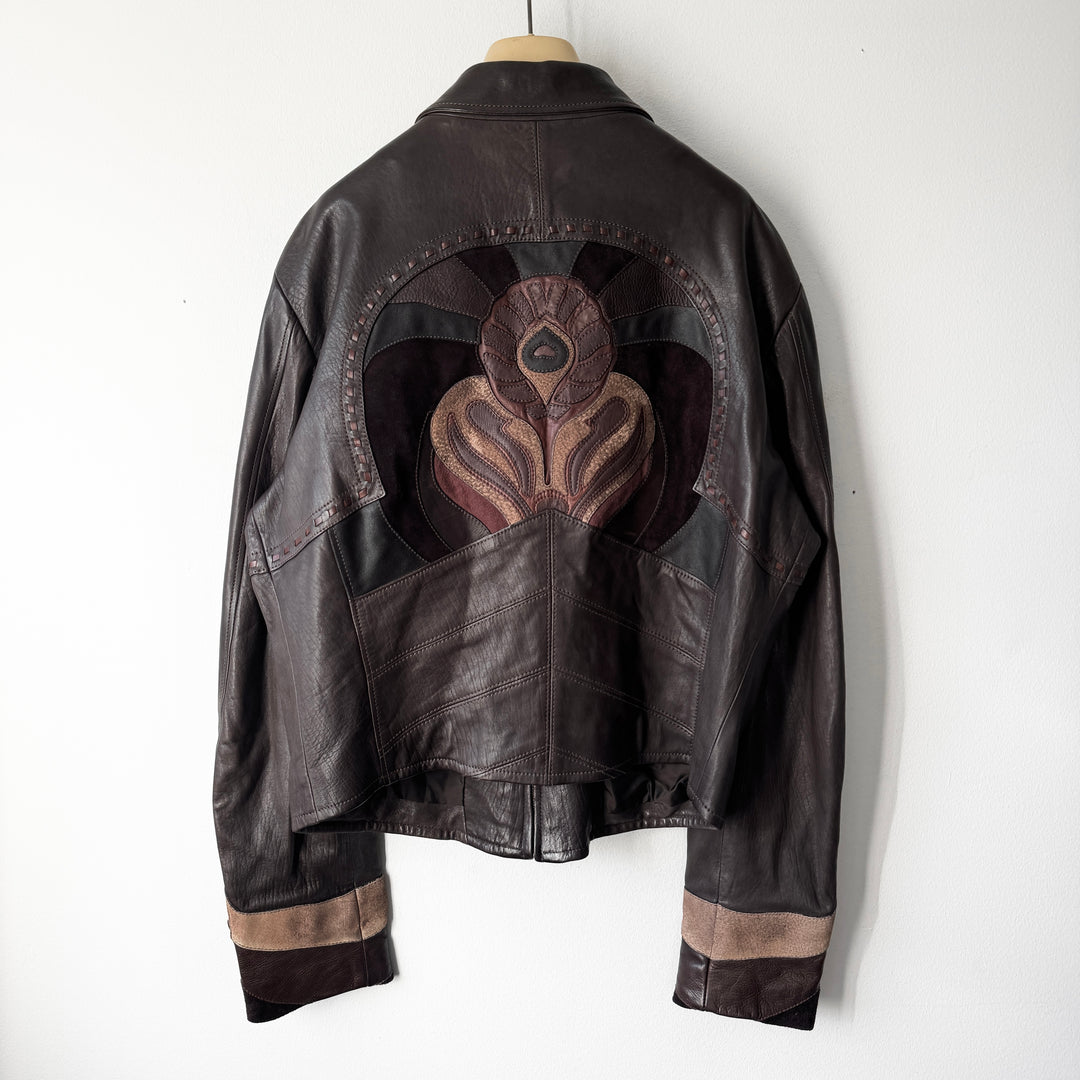 Gucci By Tom Ford SS2004 Brown Patchwork Western Leather Jacket