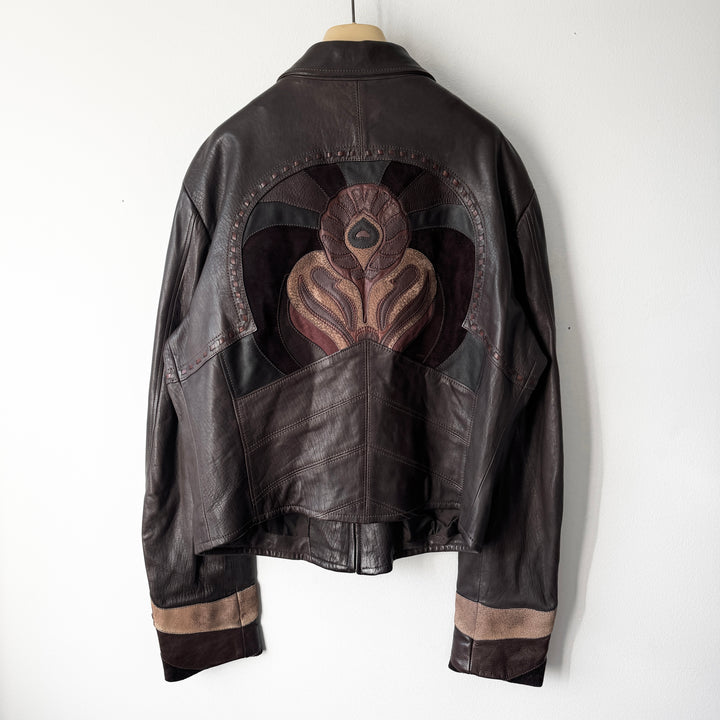 Gucci By Tom Ford SS2004 Brown Patchwork Western Leather Jacket