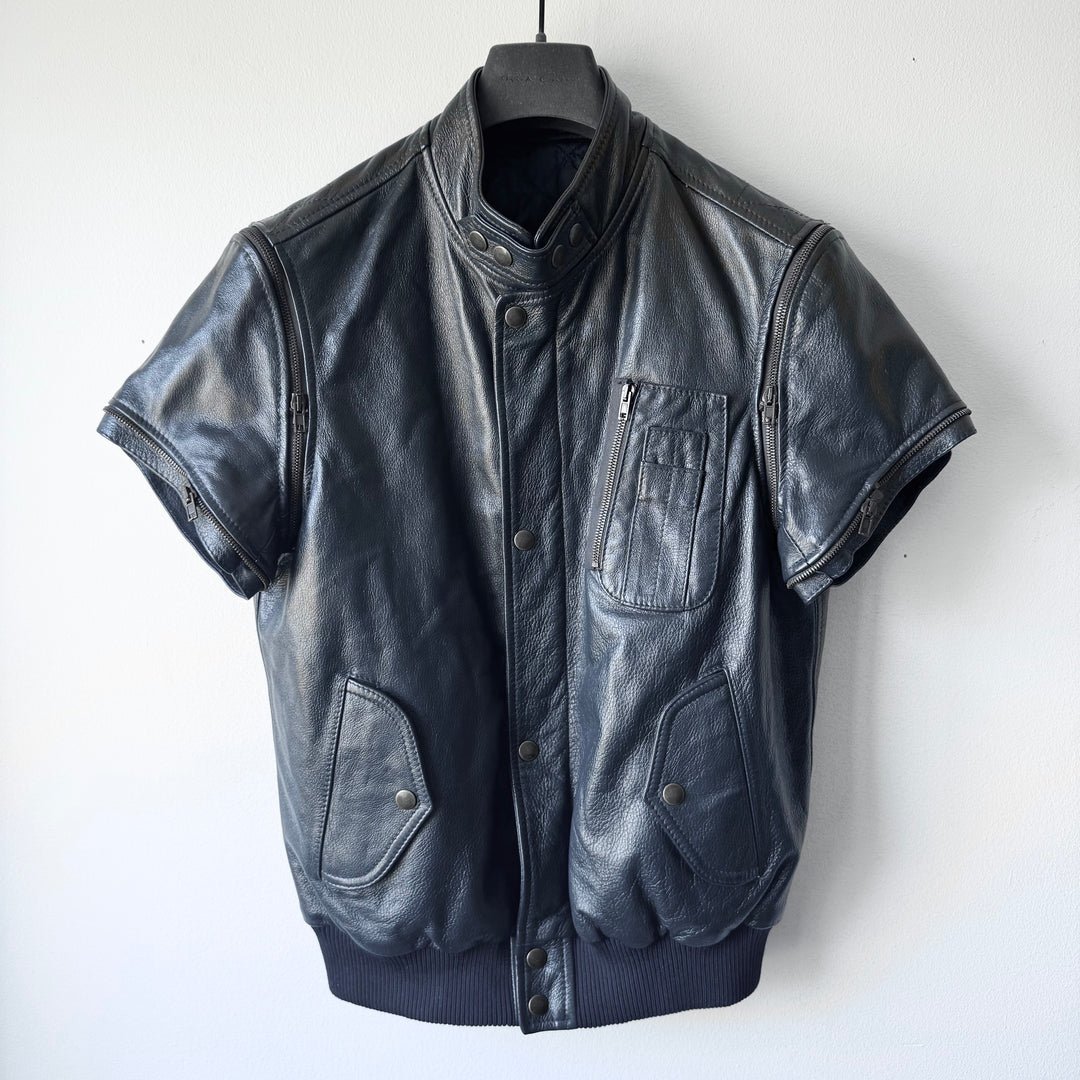 SS2007 Martin Margiela Petrol Multi-Zip Detachable Bomber Leather Jacket