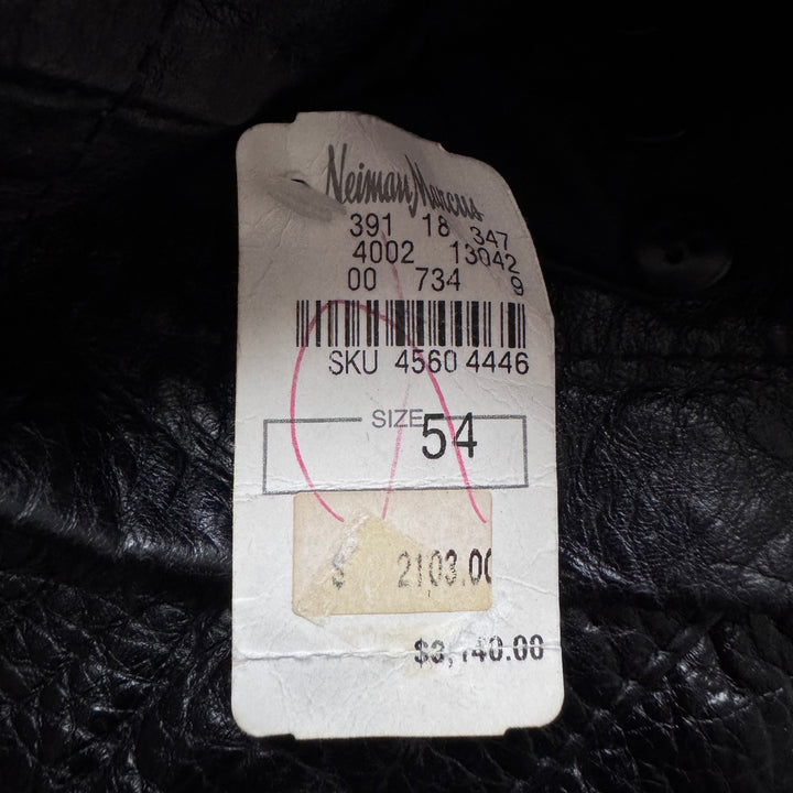 Prada FW2003 Black Textured ”Crocodile” Embossed Leather Coat