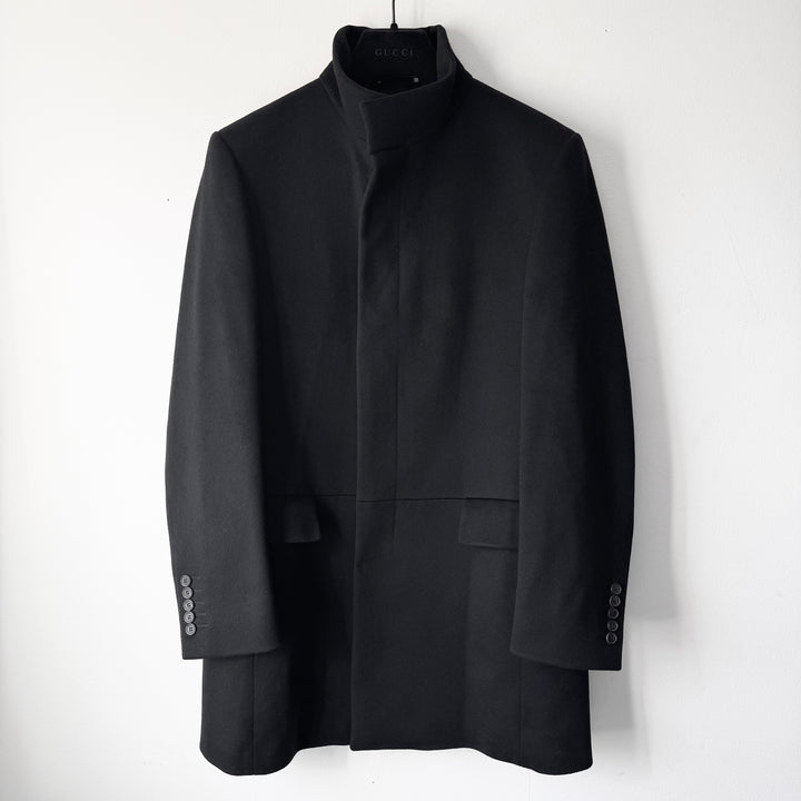 Gucci By Tom Ford FW1999 Black Wool/Cashmere Stand Collar Coat