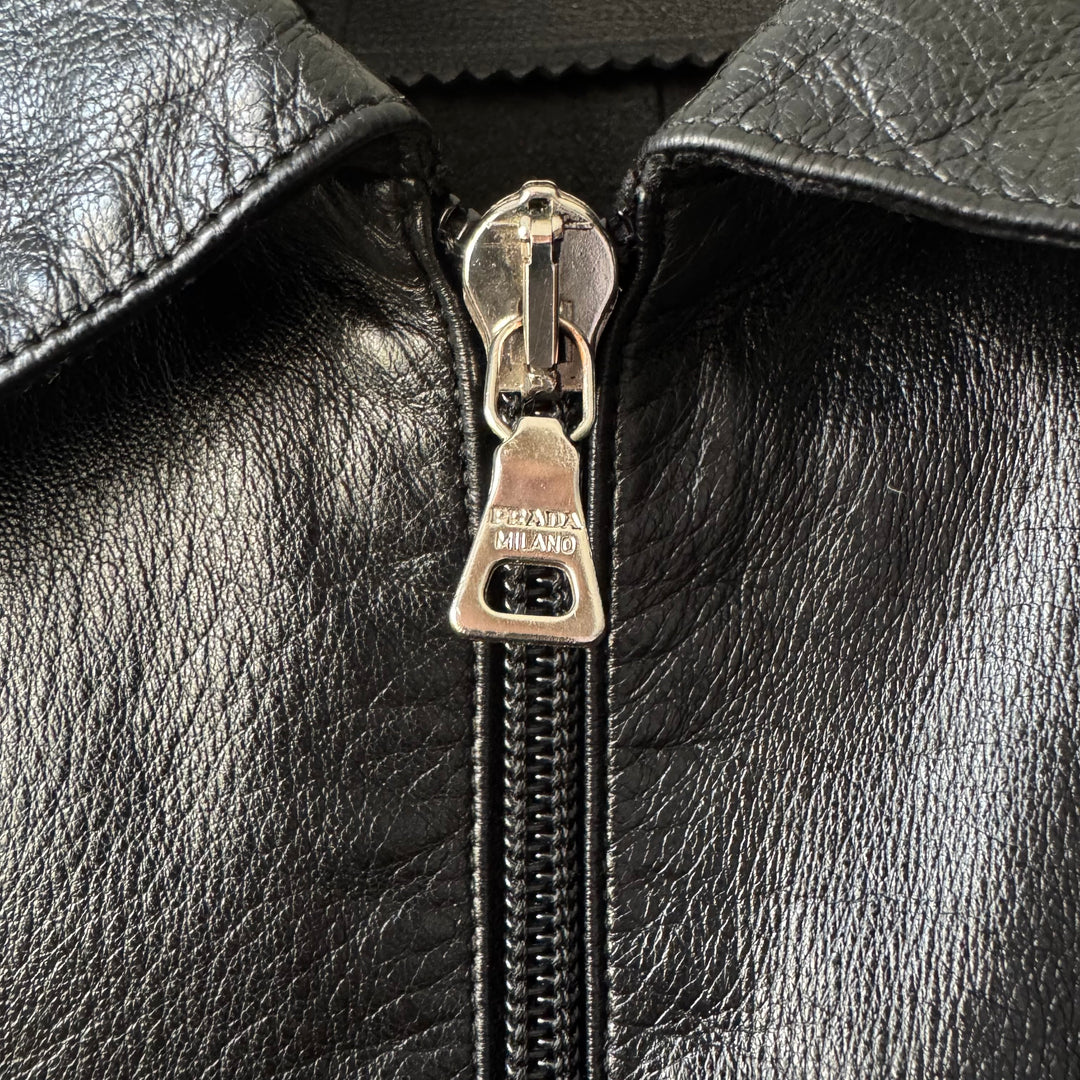 Prada SS2000 Cropped Nappa Leather Blouson Jacket