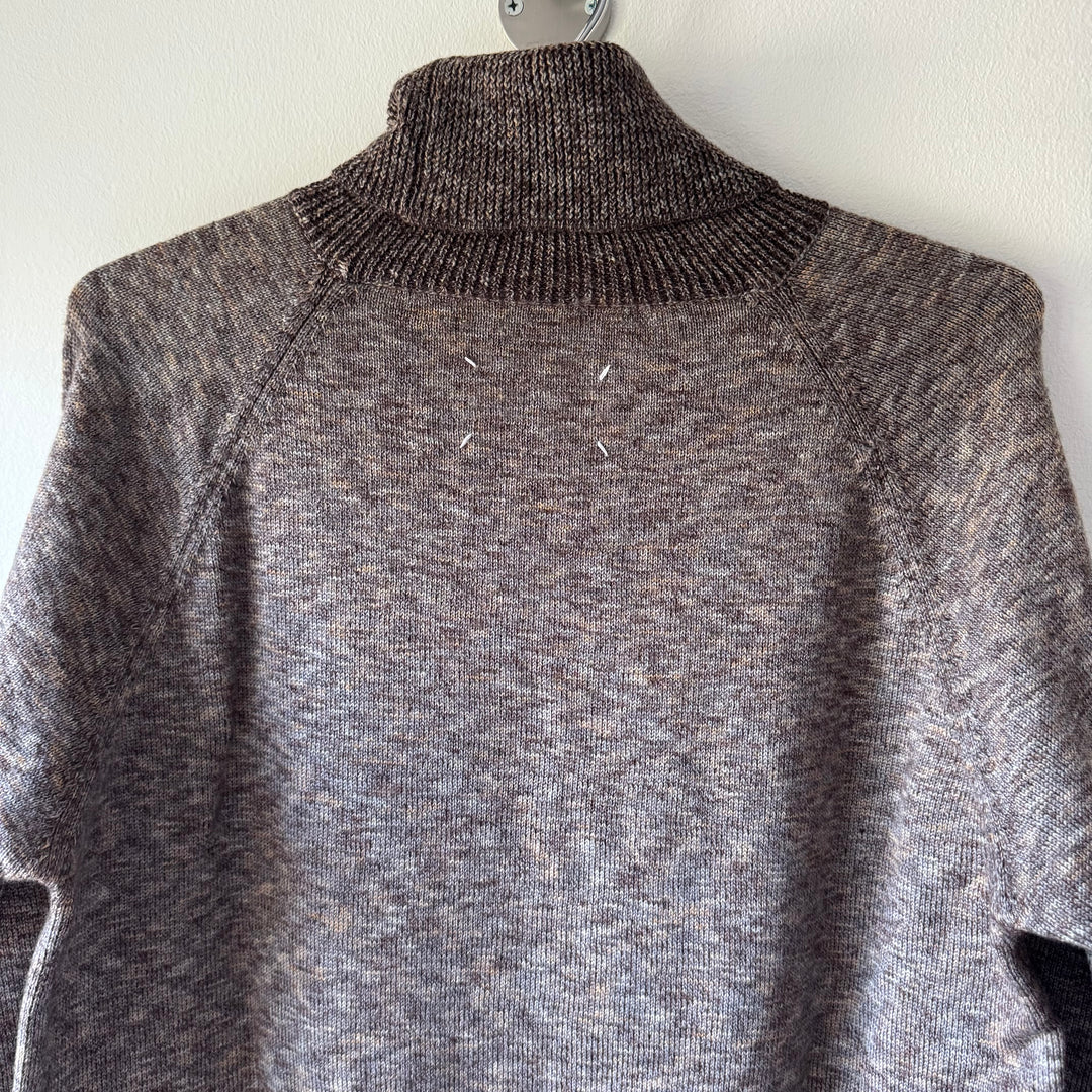 AW2006 Martin Margiela Brown Knitted Wool Turtleneck Pullover