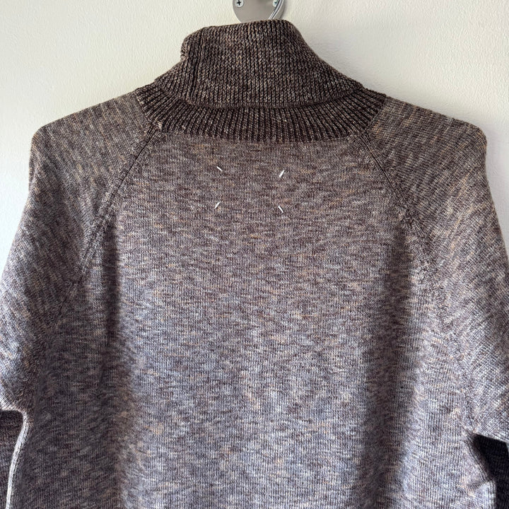 AW2006 Martin Margiela Brown Knitted Wool Turtleneck Pullover
