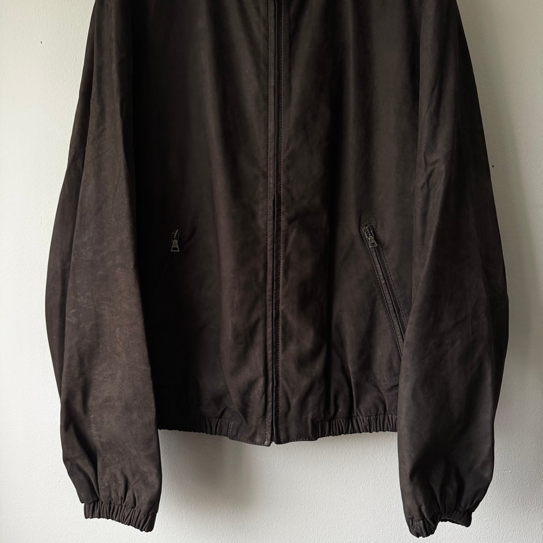 Prada SS2007 Brown Nubuck Leather Bomber Jacket