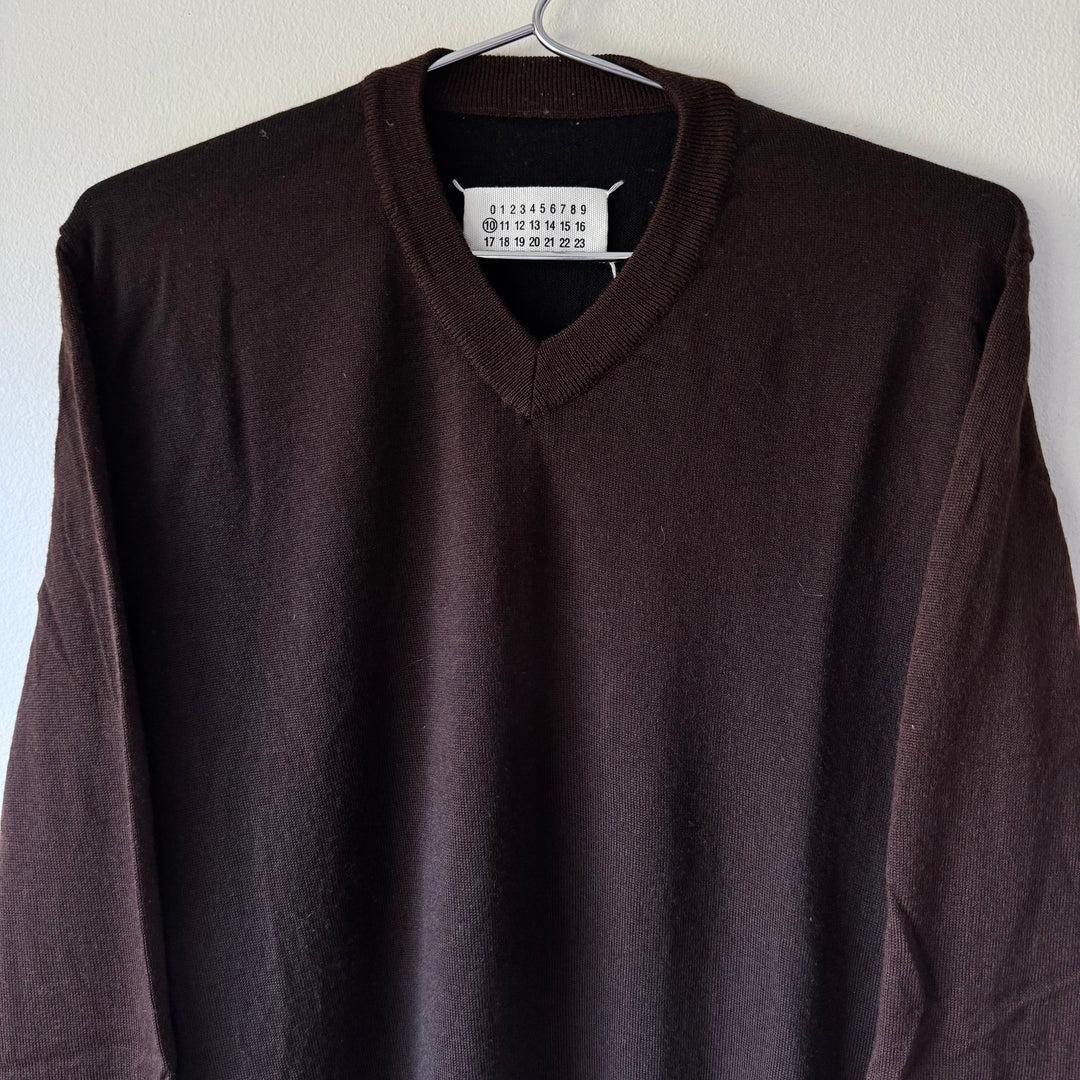 AW2008 Martin Margiela Brown/Black Wool Knit Pullover