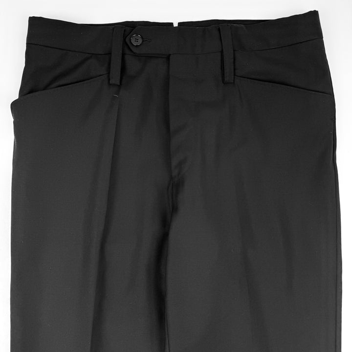 Gucci 2000's Black Wool Pleated Relaxed Suit Trousers Pants