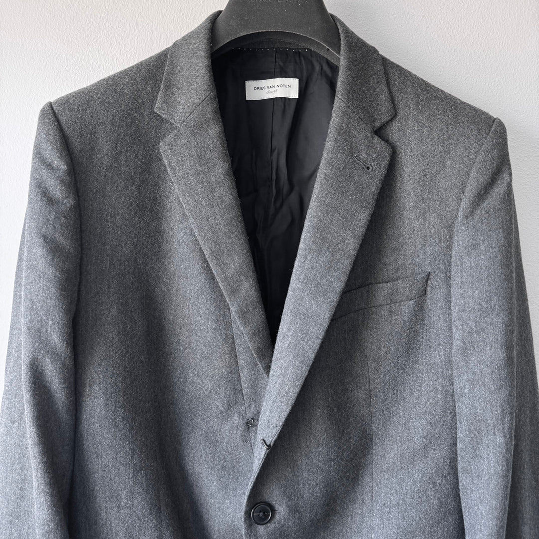 Dries Van Noten FW2007 Gray Cropped Wool Blazer Jacket