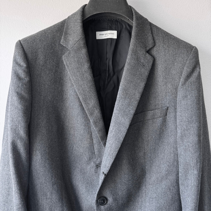 Dries Van Noten FW2007 Gray Cropped Wool Blazer Jacket