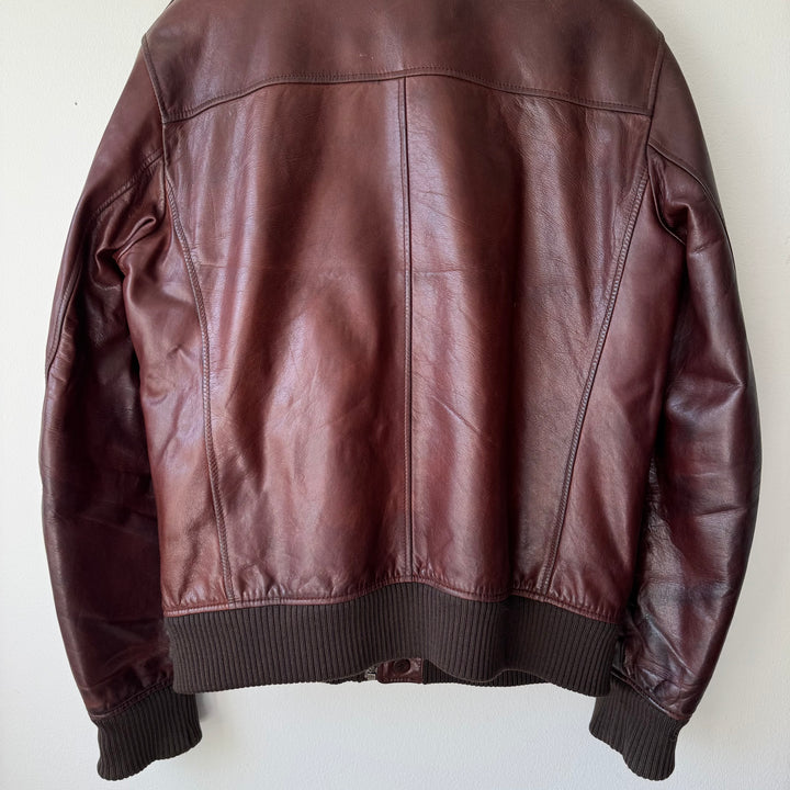 Prada FW2008 Mainline Bordeaux Cargo Bomber Calf Leather Jacket