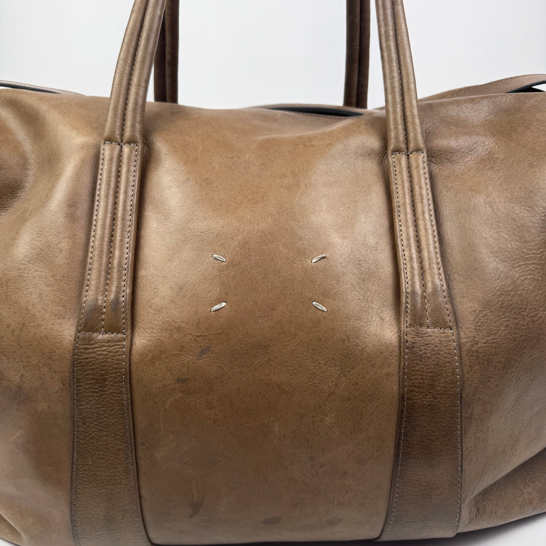 AW2014 Maison Martin Margiela Brown Large Leather Weekender/Duffle Bag