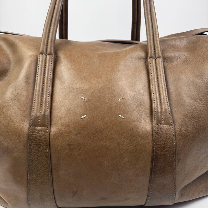 AW2014 Maison Martin Margiela Brown Large Leather Weekender/Duffle Bag