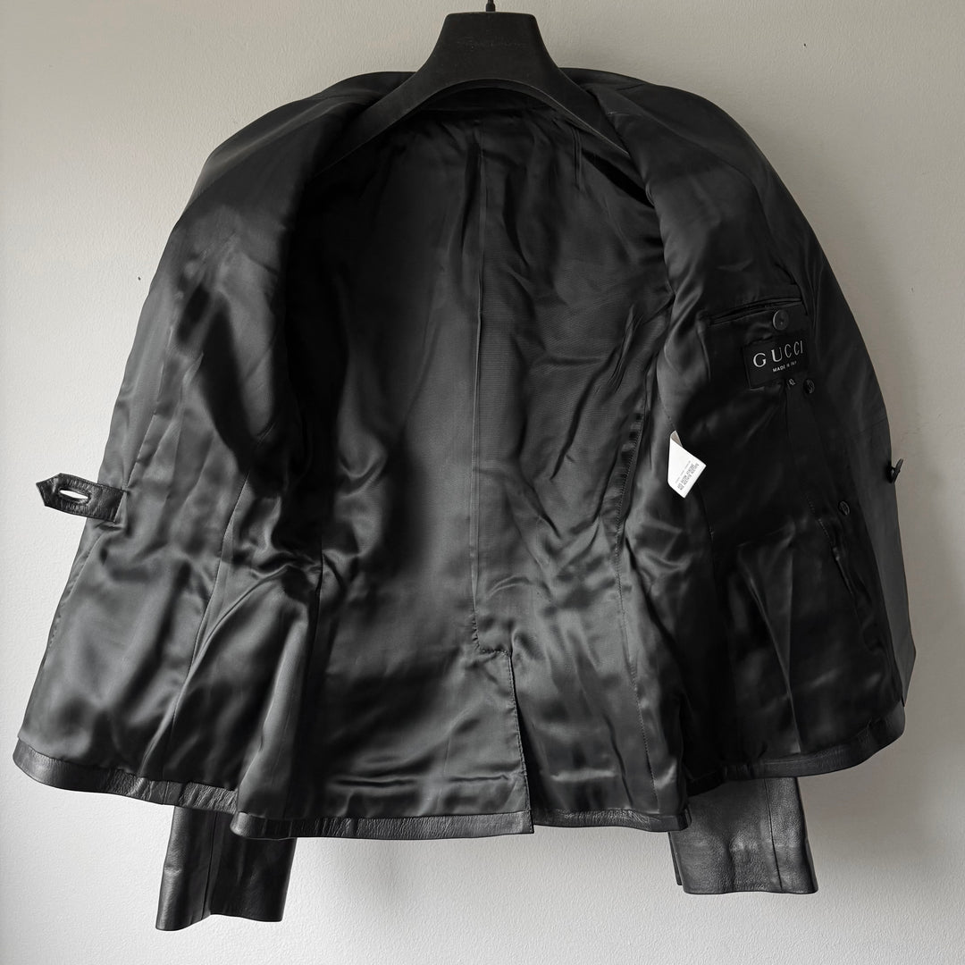 Gucci By Tom Ford FW1997 Black Lamb Leather Blazer