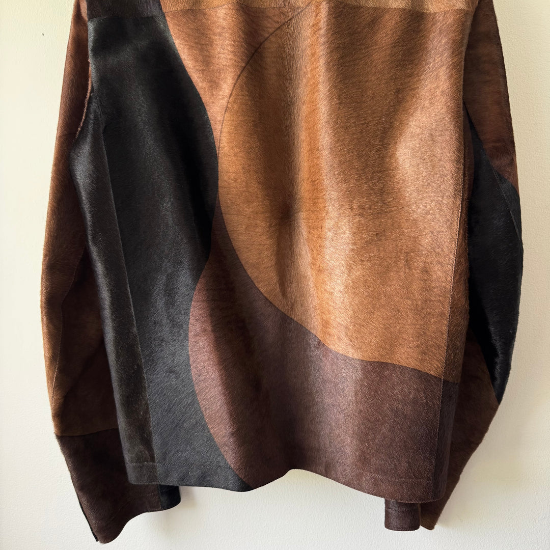 Hermes FW2015 Runway Sample Hair-On-Hide Calf Leather Moto Jacket