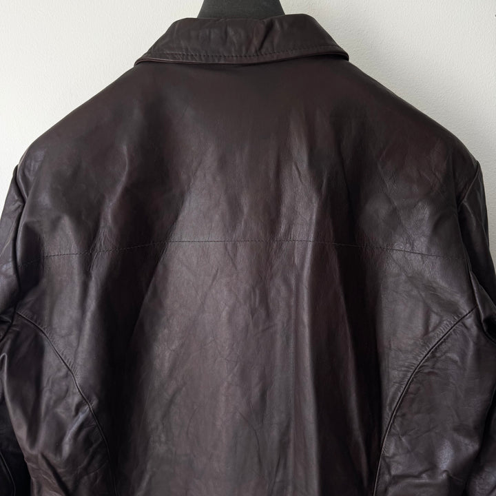 AW2003 Martin Margiela Brown 1-Pocket Leather Overshirt Jacket