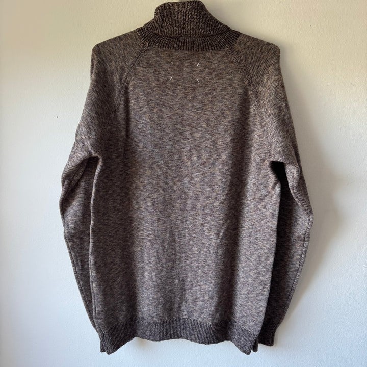 AW2006 Martin Margiela Brown Knitted Wool Turtleneck Pullover