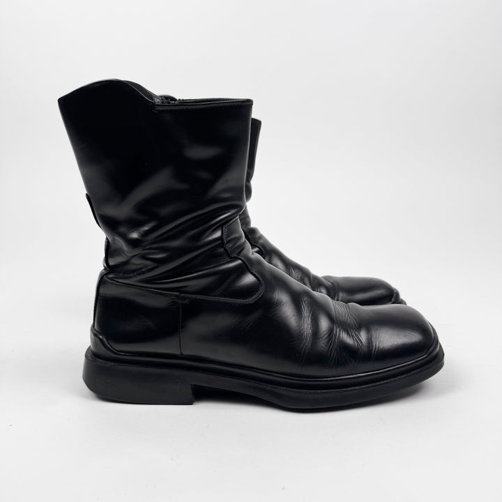 Prada FW1999 Black Patent Leather Square Toe Boots