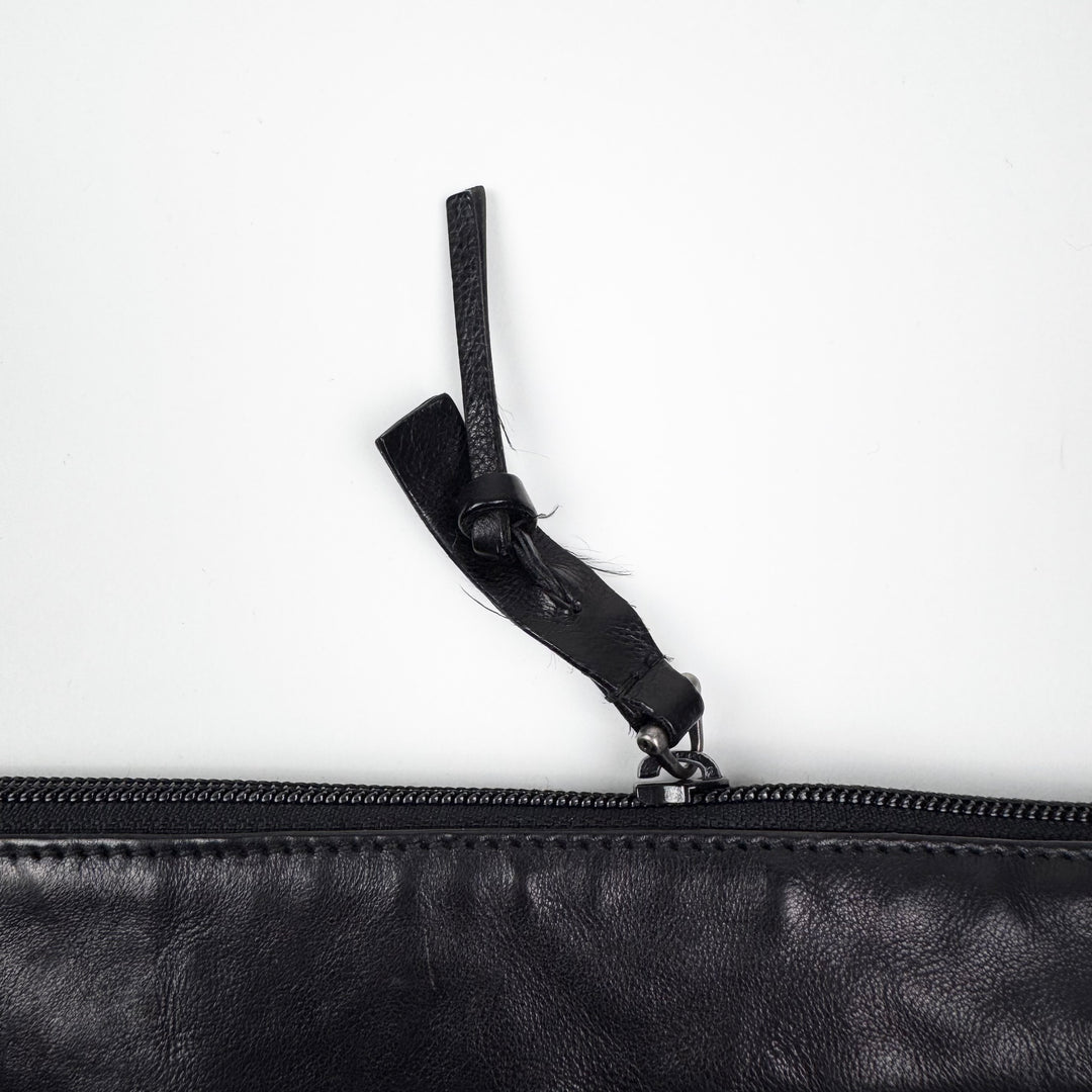 Yves Saint Laurent Rive Gauche SS2002 Black XL Mombasa Leather Croissant Crossbody Bag