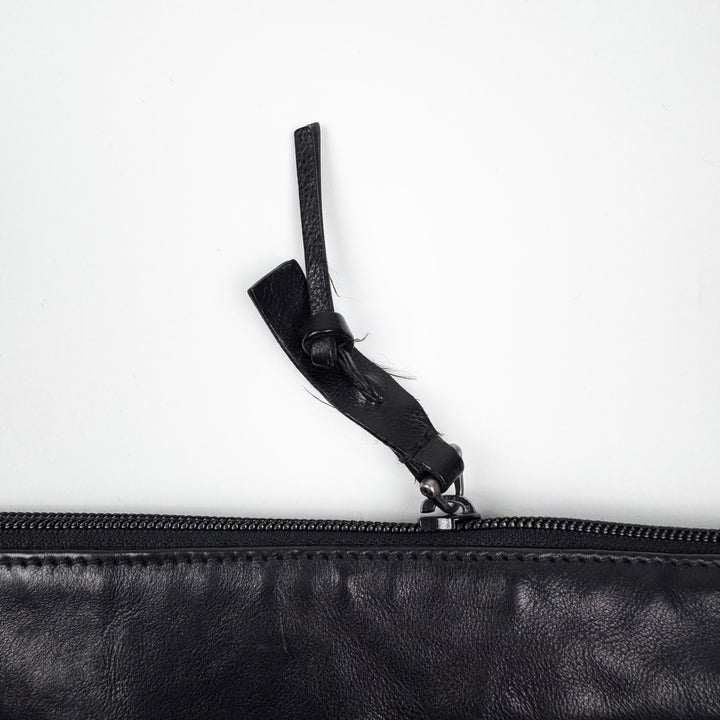 Yves Saint Laurent Rive Gauche SS2002 Black XL Mombasa Leather Croissant Crossbody Bag