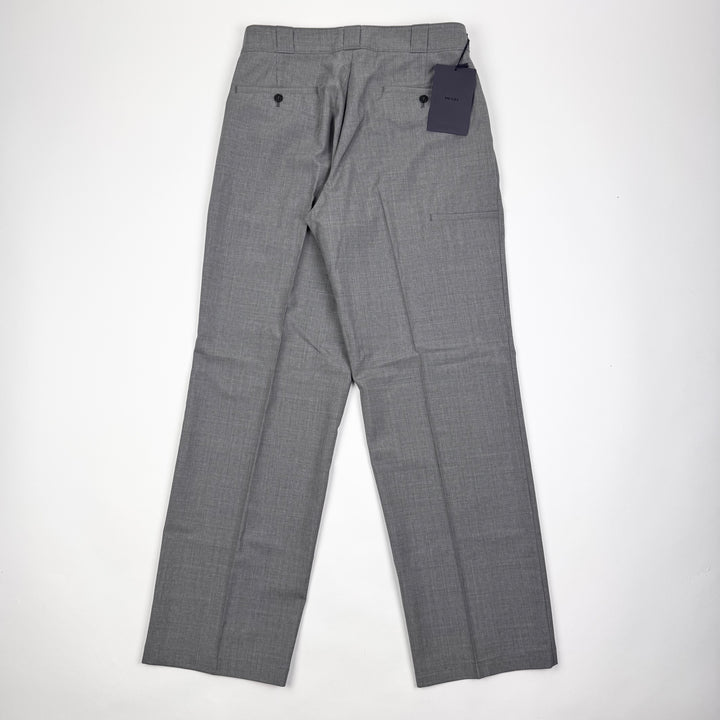 Prada SS2024 Main-Line Light Gray Wide Fine Wool Pants