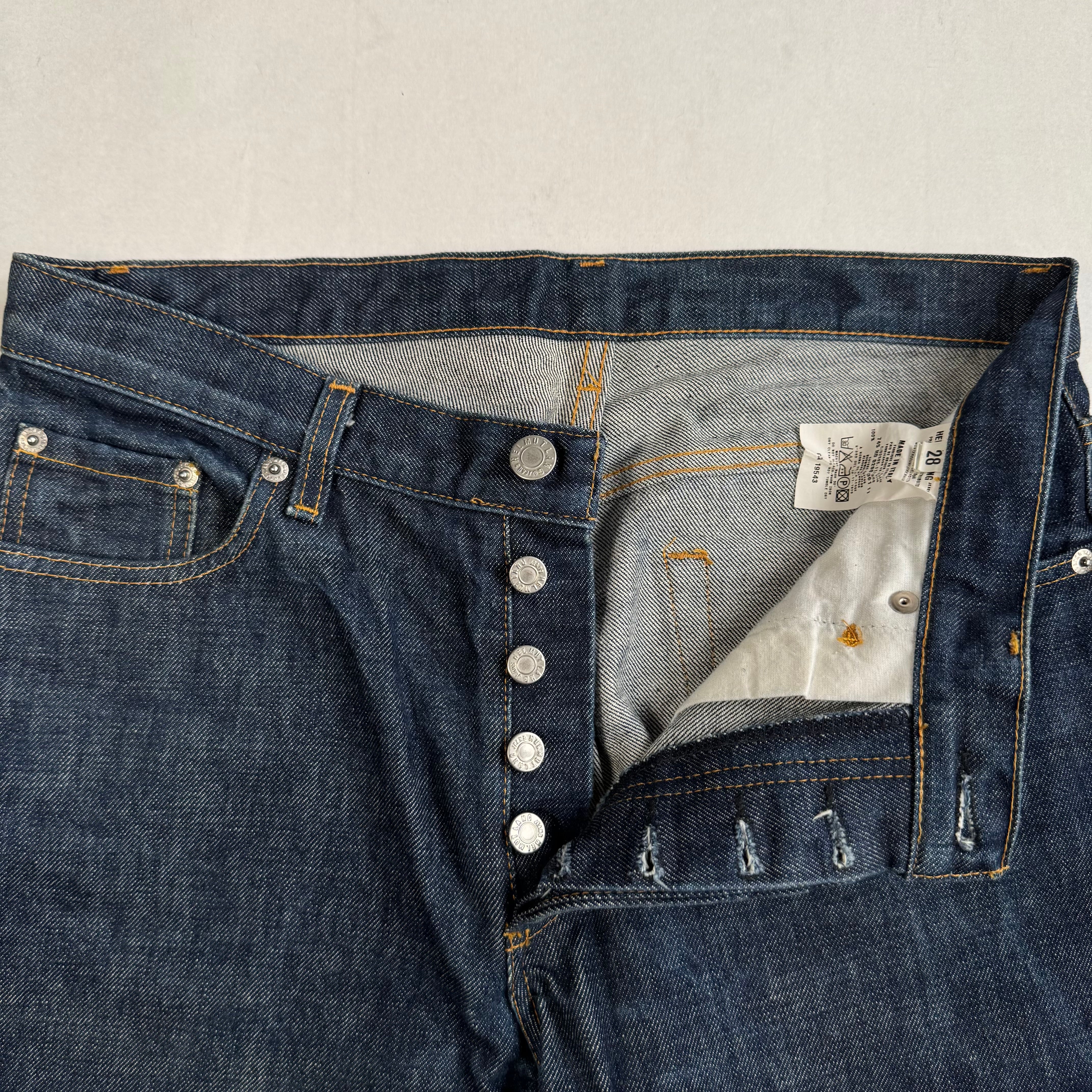 Helmut Lang 1999 Relaxed Cut Vintage Stained Denim – Recollected