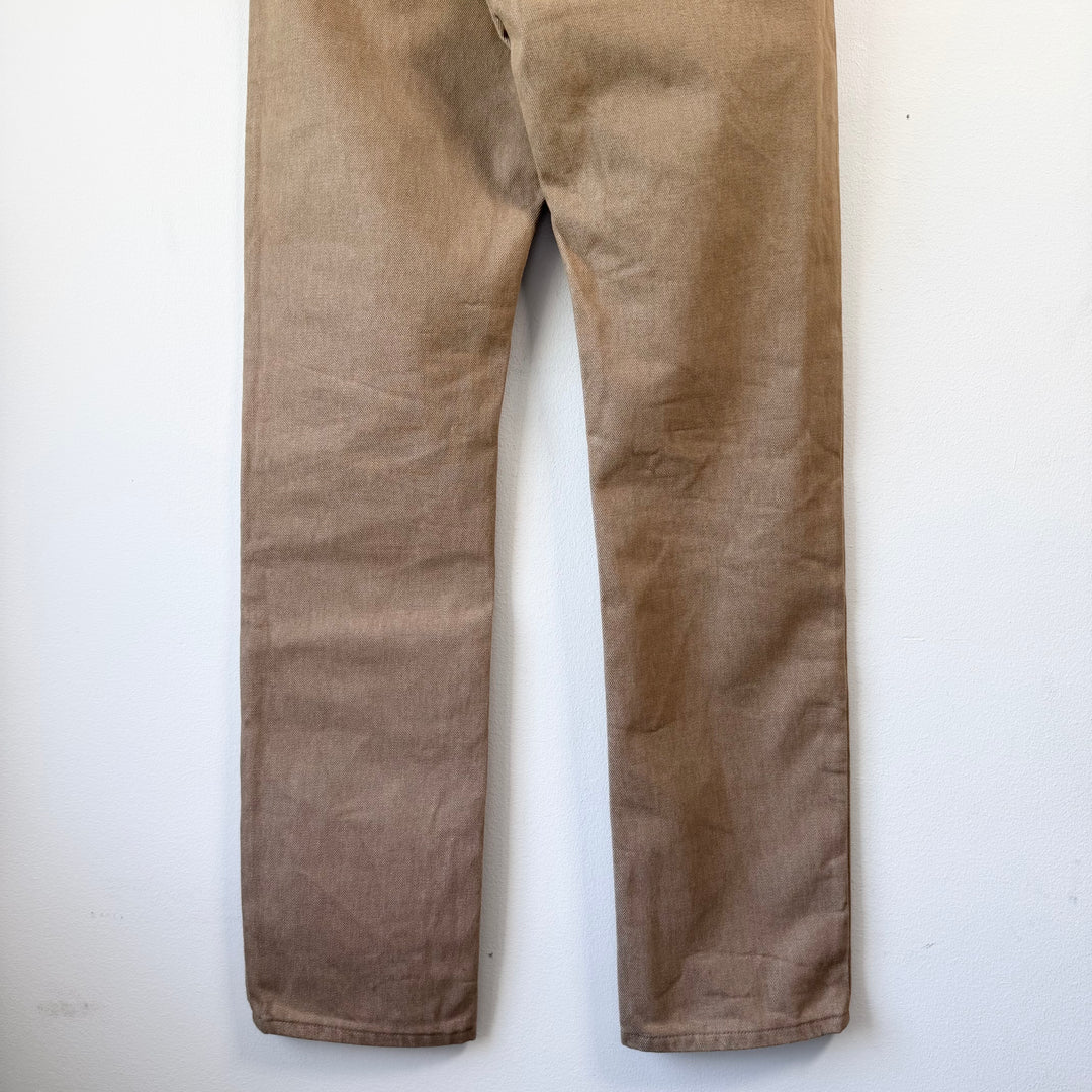 Helmut Lang 2000 Caramel Brown Classic Cut Raw Denim