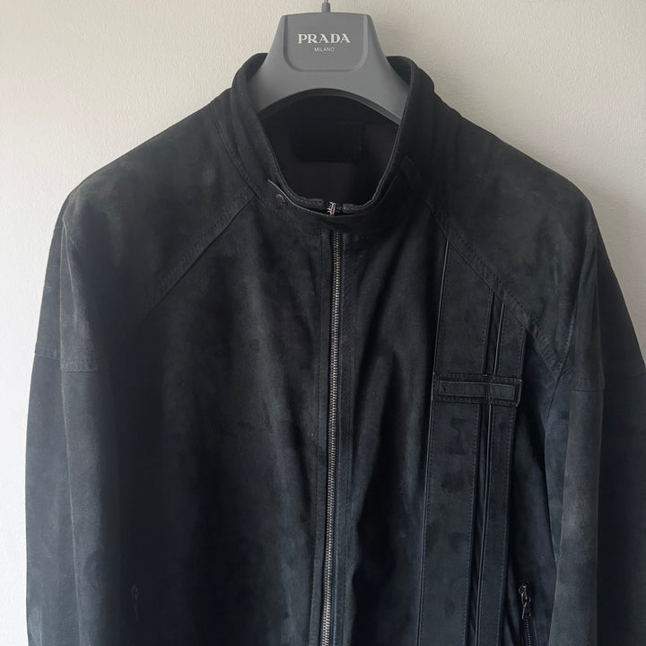 Prada 2000’s Nubuck Leather Café Racer Moto Jacket