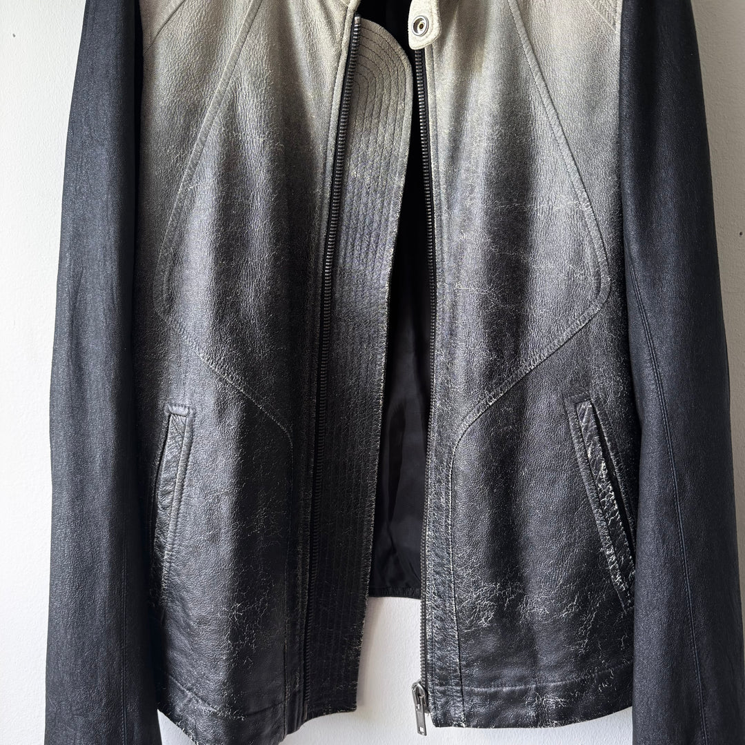 Rick Owens SS09 Strutter Gradient Blistered Intarsia Leather Jacket