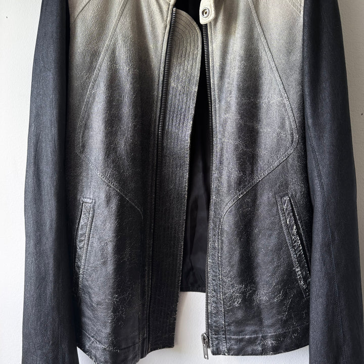 Rick Owens SS09 Strutter Gradient Blistered Intarsia Leather Jacket
