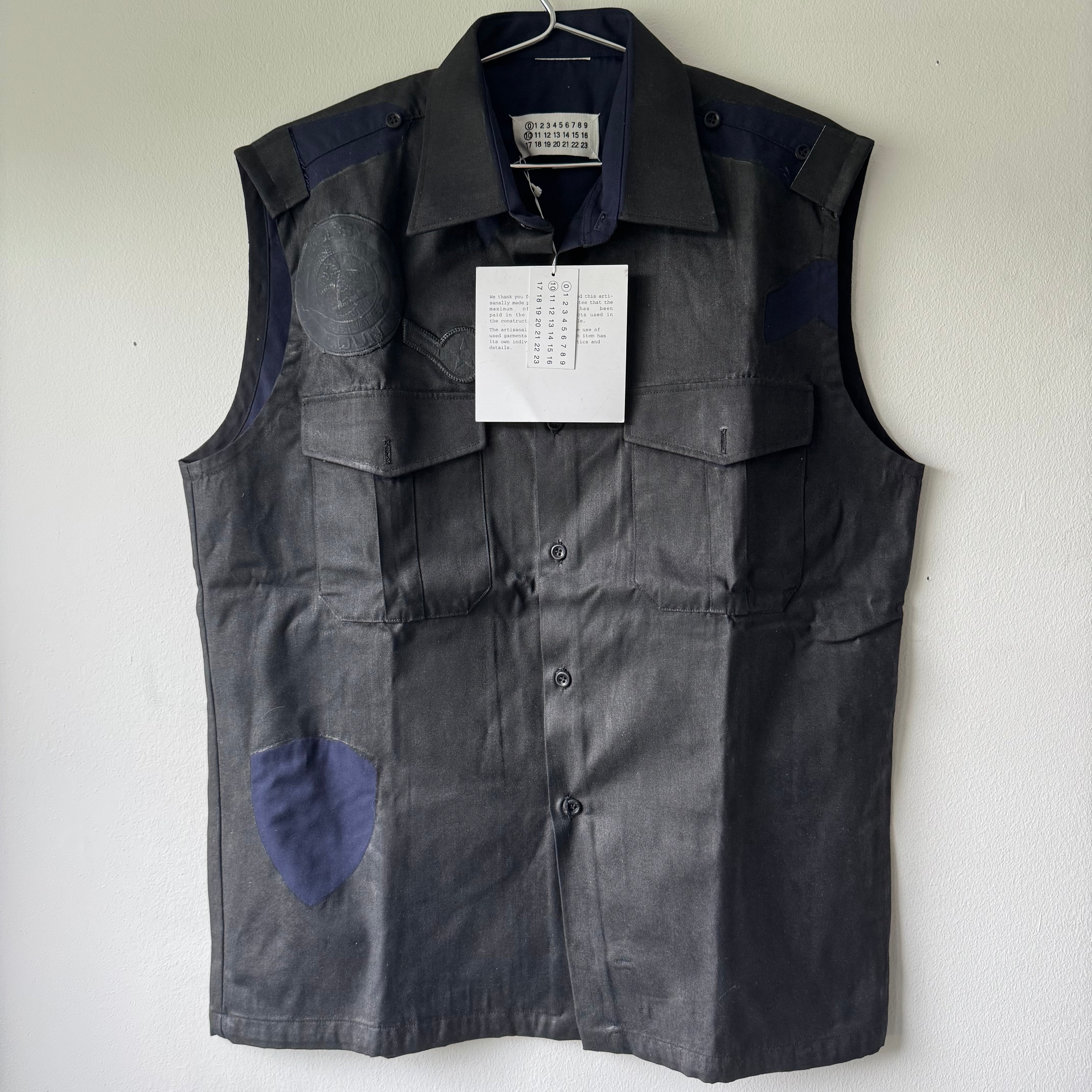 SS2003 Martin Margiela Artisanal Black Painted Officer Vest