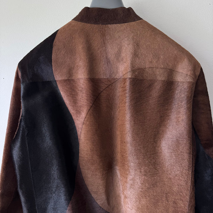 Hermes FW2015 Runway Sample Hair-On-Hide Calf Leather Moto Jacket
