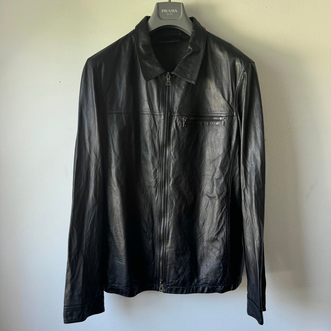 Prada Mainline Unlined Leather Blouson Jacket