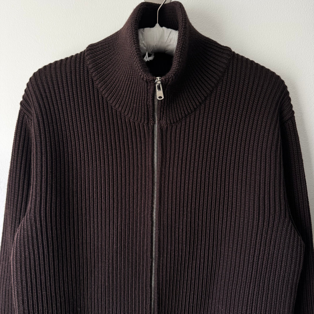 Martin Margiela AW2006 Brown Wool Zip-Up Drivers/Truckers Knit