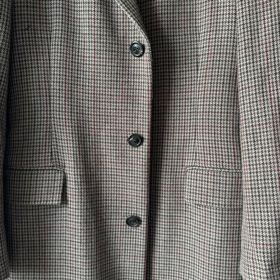 AW2000 Martin Margiela Checkered Houndstooth Wool Button-Up Overcoat