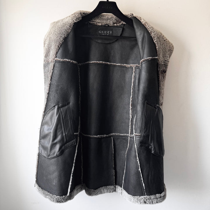 Gucci By Tom Ford FW1996 Oversized Heavy Shearling Leather Coat