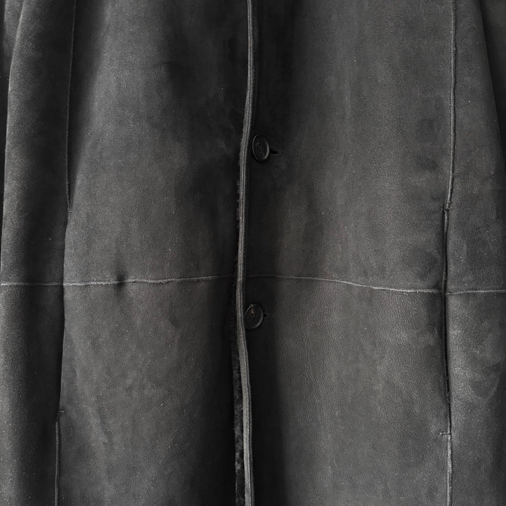Prada FW2011 Black Sheep Shearling Leather Short Car Coat